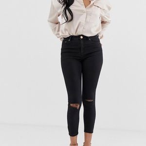 ASOS petite Ridley jeans black with rips